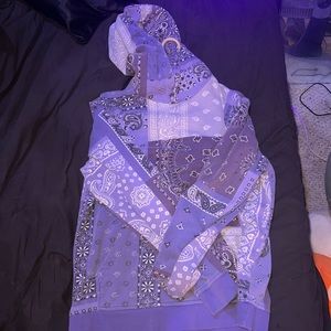Trendy Purple Bandanna hoodie